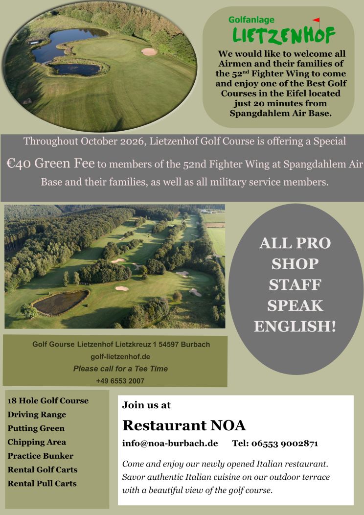 Spangdahlem Golf Flyer October 2026