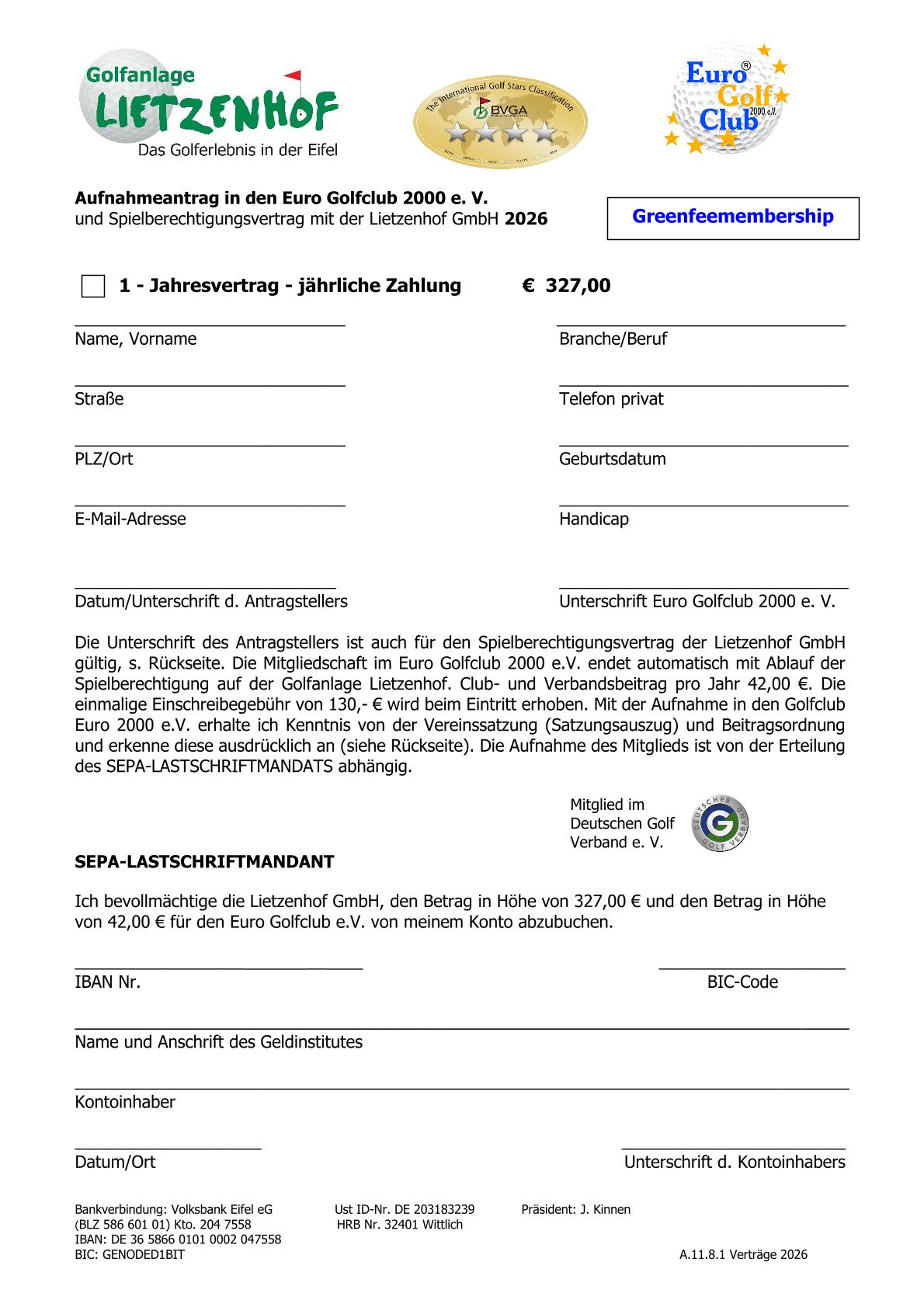 EUROSpielberechtigungsvertrag Greenfeemembership 2025 neu 1